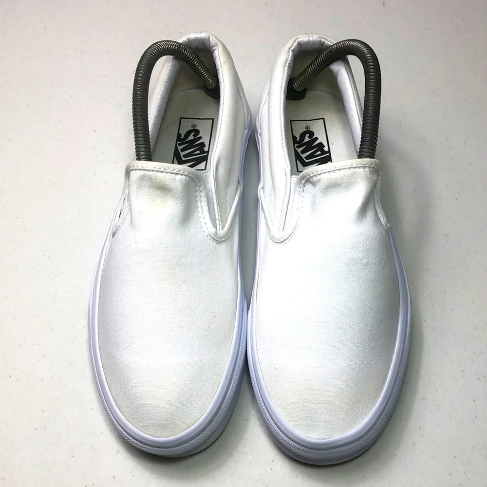 Perfect for painting/Vans White Canvas Slip-On Sneakers - Picture 3 of 6